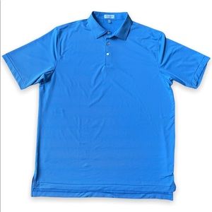 Peter Millar Summer Comfort Mens XL Short Sleeve Golf Polo Shirt Blue Striped